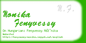 monika fenyvessy business card